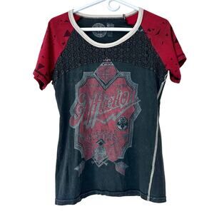 Affliction American Customs Ringer graphic high speed motors Shirt rock biker M